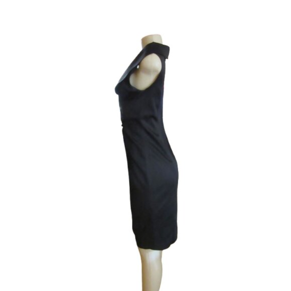 Kay Unger Black Sleeveless V-Neck Cocktail Evening Dress Size 6 - Picture 4 of 6